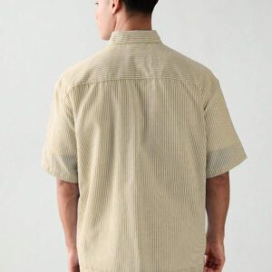 SWAVVY Chemise à manches courtes rayée décontractée tissée, minimaliste et , adaptée pour l'été