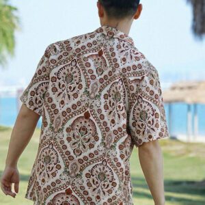 DAZY Chemise à manches courtes à imprimé floral pour vacances à la plage pour hommes, vêtements d'automne