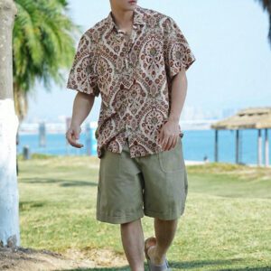 DAZY Chemise à manches courtes à imprimé floral pour vacances à la plage pour hommes, vêtements d'automne