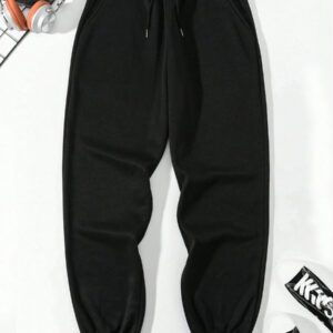 Manfinity Dauomo Homme Pantalon Unicolore À Poche À Cordon