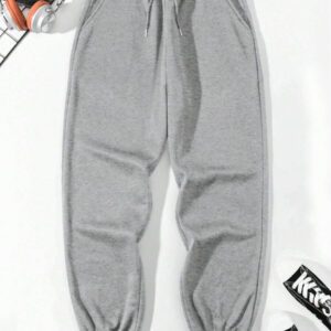Manfinity Dauomo Homme Pantalon Unicolore À Poche À Cordon