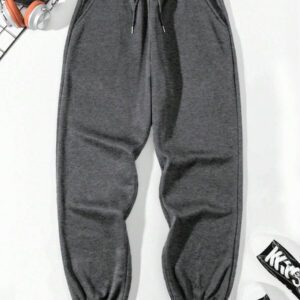 Manfinity Dauomo Homme Pantalon Unicolore À Poche À Cordon