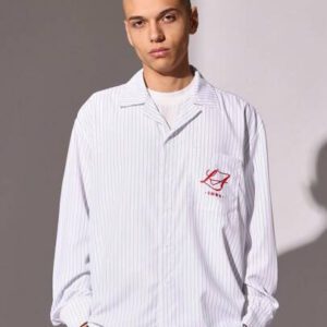 SUMWON Chemise bouton classique manches longues Sumwon Premium à fines rayures, coupe classique, professionnelle et de bureau, ajustement régulier, légère, col, marque de créateur, pour l'automne et l'hiver