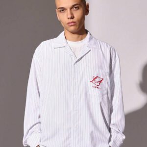 SUMWON Chemise bouton classique manches longues Sumwon Premium à fines rayures, coupe classique, professionnelle et de bureau, ajustement régulier, légère, col, marque de créateur, pour l'automne et l'hiver