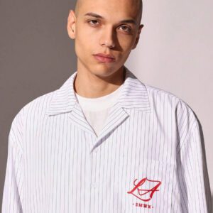 SUMWON Chemise bouton classique manches longues Sumwon Premium à fines rayures, coupe classique, professionnelle et de bureau, ajustement régulier, légère, col, marque de créateur, pour l'automne et l'hiver
