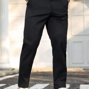 Manfinity Homme Pantalon fuselé pour homme de couleur unie simple et décontracté avec poche oblique, convient pour le trajet domicile-travail