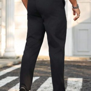 Manfinity Homme Pantalon fuselé pour homme de couleur unie simple et décontracté avec poche oblique, convient pour le trajet domicile-travail
