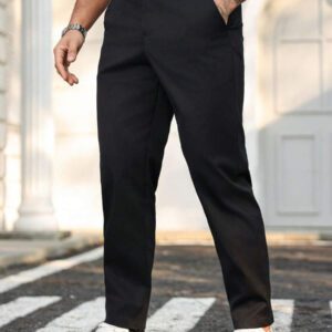 Manfinity Homme Pantalon fuselé pour homme de couleur unie simple et décontracté avec poche oblique, convient pour le trajet domicile-travail