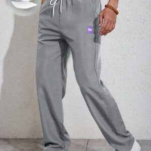 Manfinity Homme Homme Pantalon À Applique Lettre À Cordon
