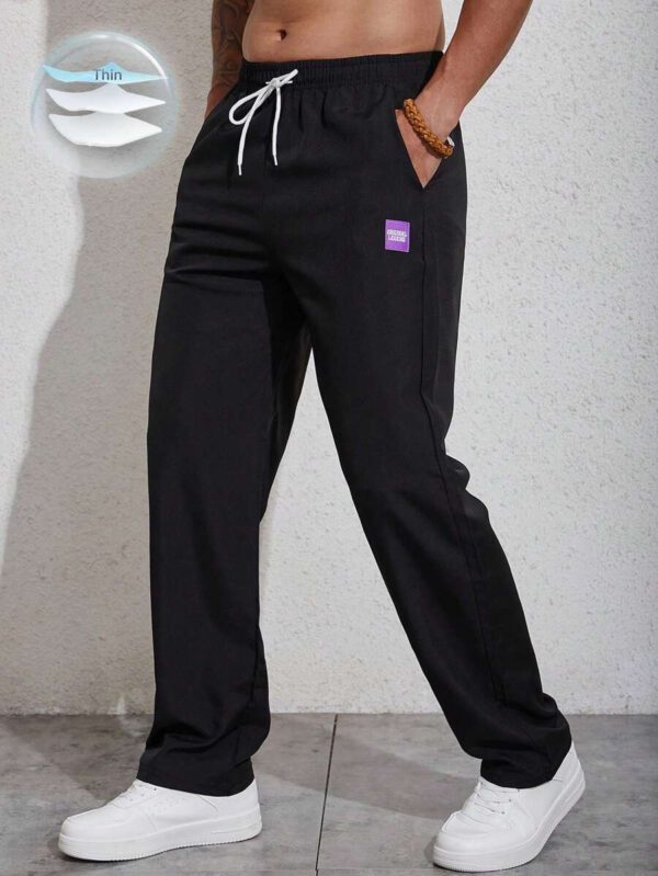Manfinity Homme Homme Pantalon À Applique Lettre À Cordon – Image 2