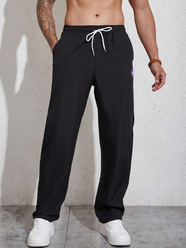 Manfinity Homme Homme Pantalon À Applique Lettre À Cordon – Image 5