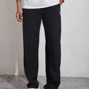 Manfinity Homme Homme Pantalon À Applique Lettre À Cordon