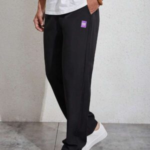 Manfinity Homme Homme Pantalon À Applique Lettre À Cordon