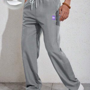 Manfinity Homme Homme Pantalon À Applique Lettre À Cordon