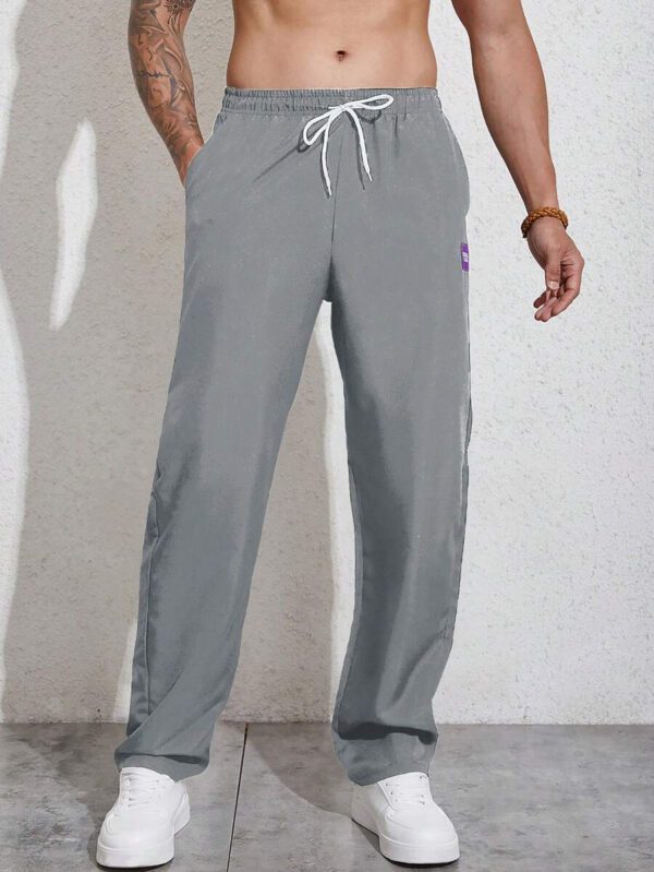 Manfinity Homme Homme Pantalon À Applique Lettre À Cordon – Image 11
