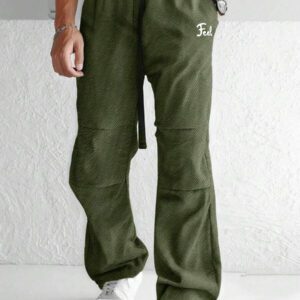 Manfinity Hypemode Pantalon casual ajusté pour hommes, pantalon polyvalent et léger, style américain