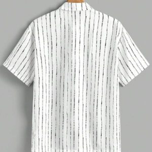 Manfinity VCAY Chemise à manches courtes décontractée à rayures tressées pour hommes