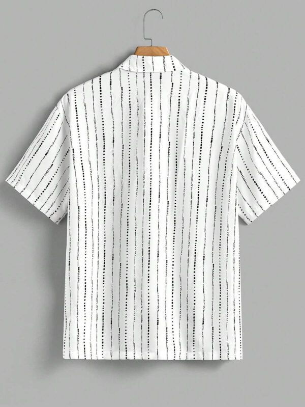 Manfinity VCAY Chemise à manches courtes décontractée à rayures tressées pour hommes – Image 4