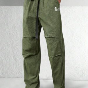 Manfinity Hypemode Pantalon casual ajusté pour hommes, pantalon polyvalent et léger, style américain