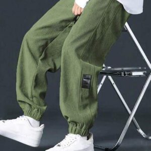Manfinity Hypemode Pantalon décontracté ample en coton avec cordon de serrage et appliqués, pour hommes