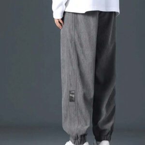Manfinity Hypemode Pantalon décontracté ample en coton avec cordon de serrage et appliqués, pour hommes