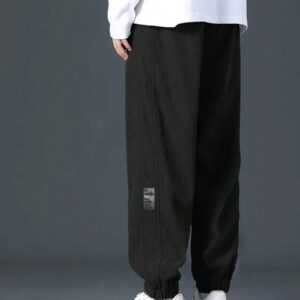 Manfinity Hypemode Pantalon décontracté ample en coton avec cordon de serrage et appliqués, pour hommes