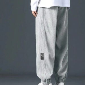 Manfinity Hypemode Pantalon décontracté ample en coton avec cordon de serrage et appliqués, pour hommes