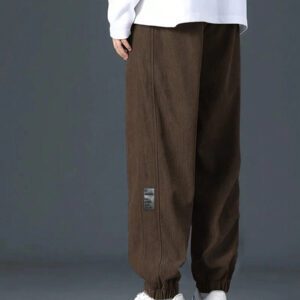 Manfinity Hypemode Pantalon décontracté ample en coton avec cordon de serrage et appliqués, pour hommes