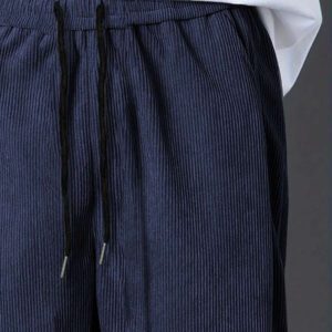 Manfinity Hypemode Pantalon décontracté ample en coton avec cordon de serrage et appliqués, pour hommes