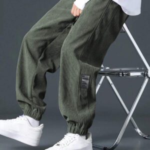 Manfinity Hypemode Pantalon décontracté ample en coton avec cordon de serrage et appliqués, pour hommes