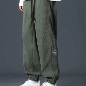 Manfinity Hypemode Pantalon décontracté ample en coton avec cordon de serrage et appliqués, pour hommes