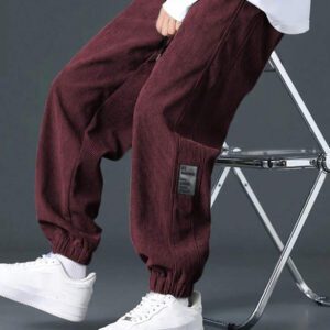 Manfinity Hypemode Pantalon décontracté ample en coton avec cordon de serrage et appliqués, pour hommes