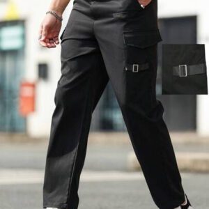 Manfinity Homme Pantalon casual minimaliste pour homme, couleur unie avec poche, pour un usage quotidien