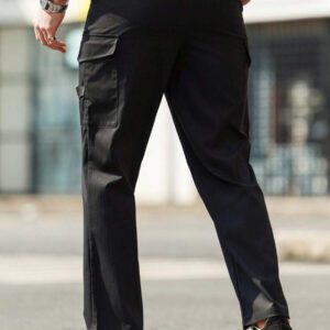 Manfinity Homme Pantalon casual minimaliste pour homme, couleur unie avec poche, pour un usage quotidien
