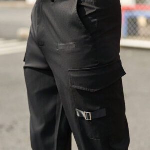 Manfinity Homme Pantalon casual minimaliste pour homme, couleur unie avec poche, pour un usage quotidien