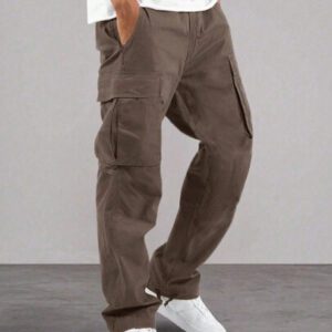 Manfinity Hypemode Pantalon cargo de couleur unie pour homme, design de poches, pour usage quotidien et casual