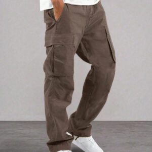 Manfinity Hypemode Pantalon cargo de couleur unie pour homme, design de poches, pour usage quotidien et casual