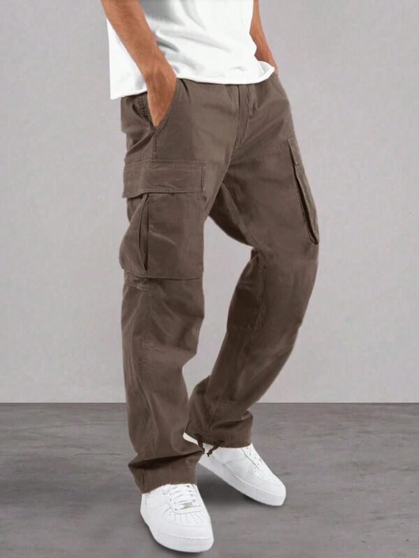 Manfinity Hypemode Pantalon cargo de couleur unie pour homme, design de poches, pour usage quotidien et casual – Image 2