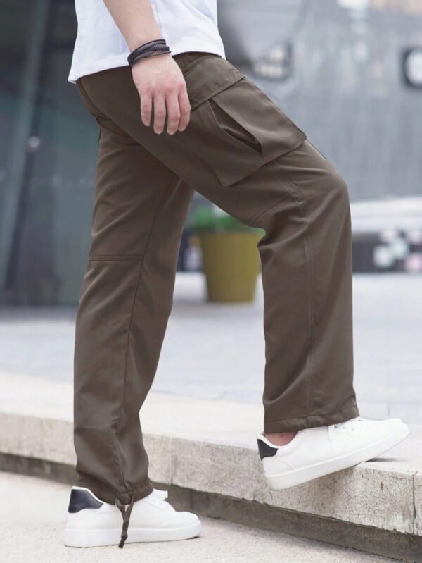 Manfinity Hypemode Pantalon cargo de couleur unie pour homme, design de poches, pour usage quotidien et casual – Image 3