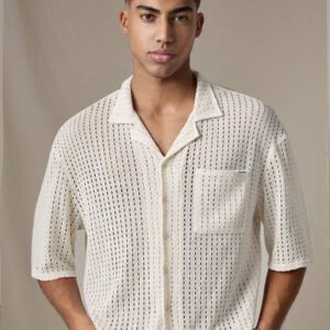 Manfinity VCAY Chemise décontractée tricotée ample à manches courtes pour hommes, mode pour une utilisation quotidienne