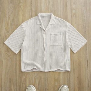 Manfinity VCAY Chemise décontractée tricotée ample à manches courtes pour hommes, mode pour une utilisation quotidienne