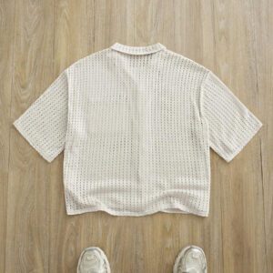 Manfinity VCAY Chemise décontractée tricotée ample à manches courtes pour hommes, mode pour une utilisation quotidienne