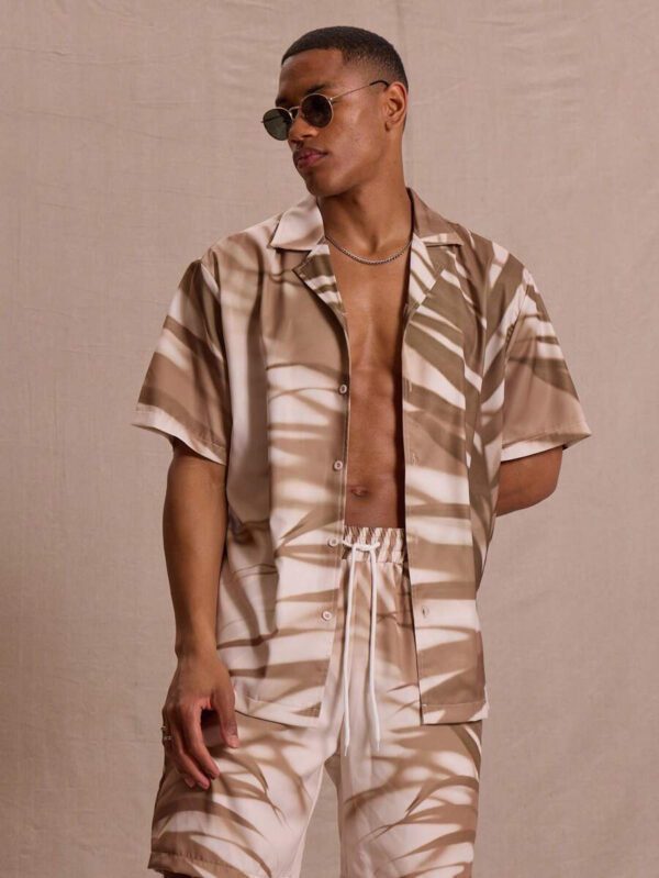 Musero Chemise à manches courtes imprimée avec boutons et col, idéale pour le printemps, l'été, les vacances et Pâques, style de rue – Image 2