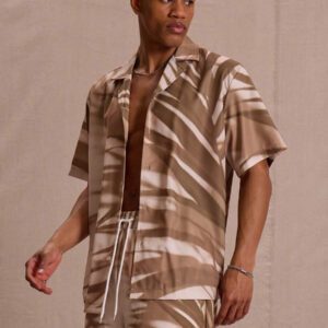 Musero Chemise à manches courtes imprimée avec boutons et col, idéale pour le printemps, l'été, les vacances et Pâques, style de rue