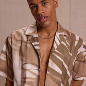 Musero Chemise à manches courtes imprimée avec boutons et col, idéale pour le printemps, l'été, les vacances et Pâques, style de rue