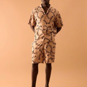 Musero Chemise à manches courtes avec boutons, à fleurs brodées en lin, pour le printemps, l'été, les vacances, les festivals, Ibiza