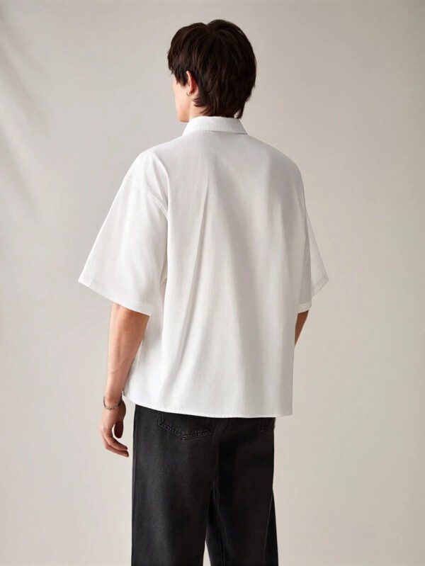 SWAVVY Chemise décontractée et polyvalente de couleur unie pour hommes – Image 3