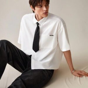 SWAVVY Chemise décontractée et polyvalente de couleur unie pour hommes