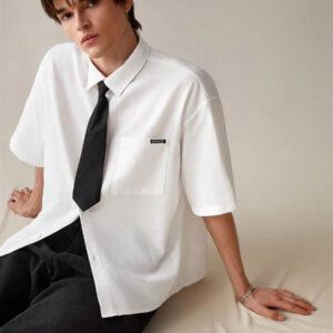 SWAVVY Chemise décontractée et polyvalente de couleur unie pour hommes