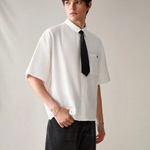 SWAVVY Chemise décontractée et polyvalente de couleur unie pour hommes